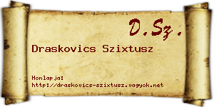Draskovics Szixtusz névjegykártya